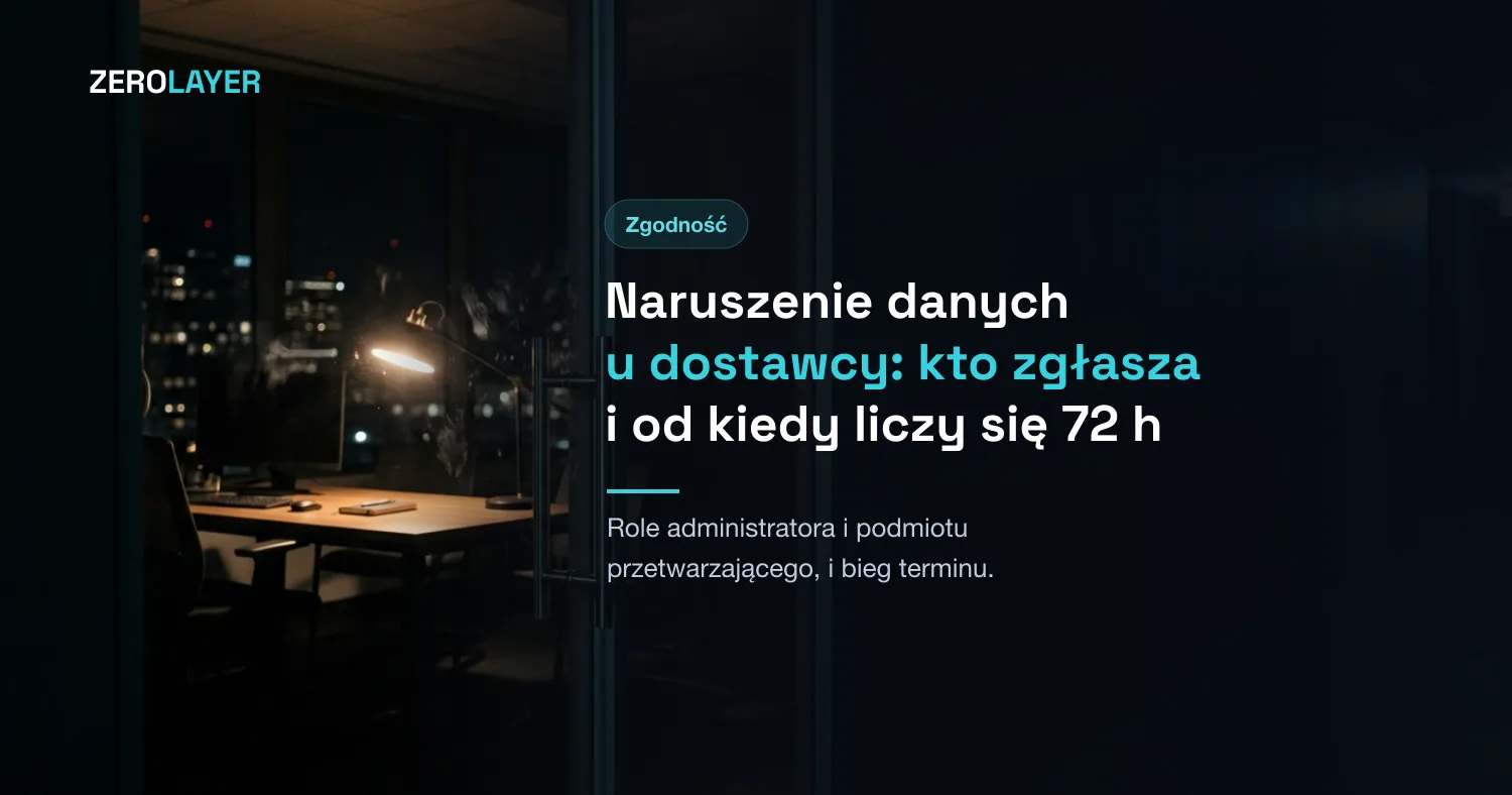 Naruszenie ochrony danych u dostawcy: kto zgłasza i od kiedy liczy się 72 godziny