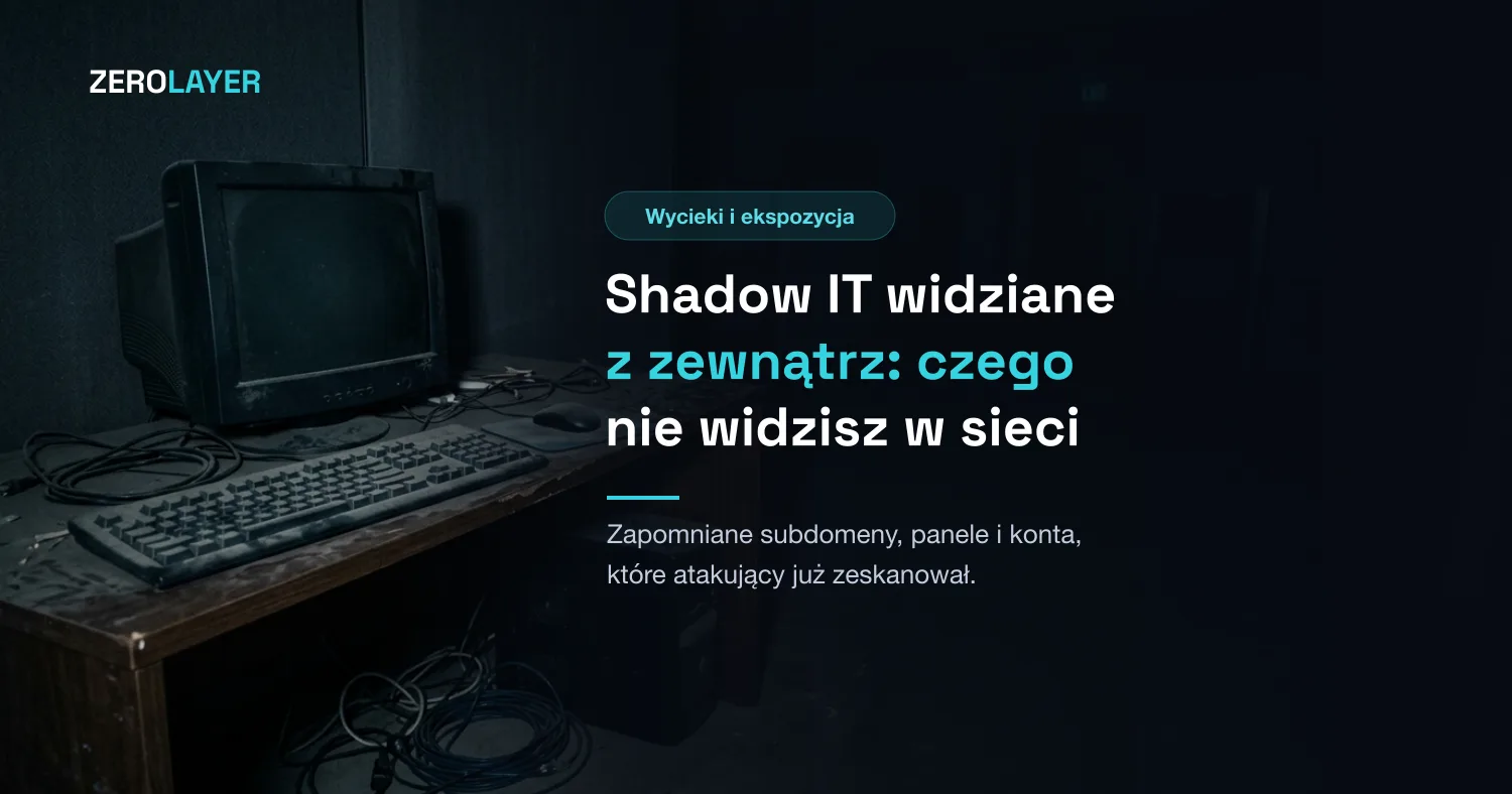 Shadow IT widziane z zewnątrz: czego nie widzisz, a atakujący już zeskanował